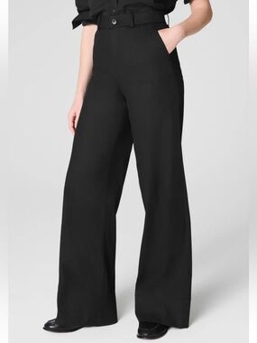 Spanx Supersmooth Black Stretch Twill Wide Leg Pants Sz. 2X Tall